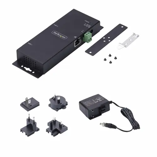 Adaptador Serie a Ethernet - Conversor RJ45 LAN IP a DB9 RS232 - Servidor de Dispositivos Serie de 2 Puertos - Carcasa de Metal - Dispositivos Serie Remotos - Pared o Carril DIN - TAA - Imagen 8