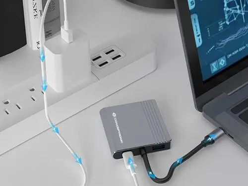 DONN13G base para portátil y replicador de puertos Alámbrico USB 3.2 Gen 1 (3.1 Gen 1) Type-C Gris - Imagen 6