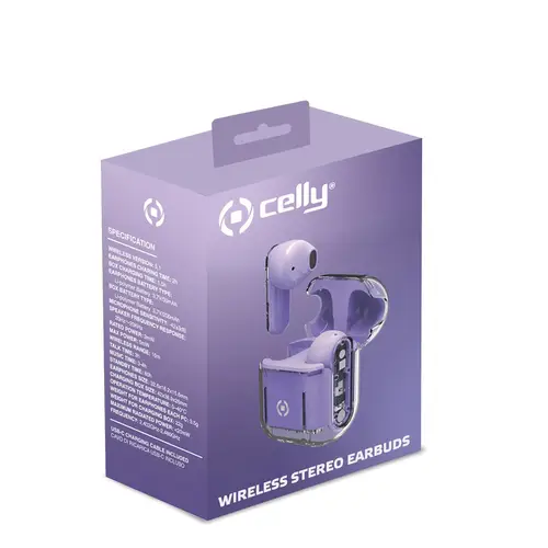 SHEER Auriculares True Wireless Stereo (TWS) Dentro de oído Llamadas/Música Transparente, Violeta - Imagen 3