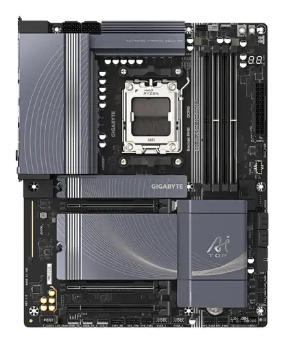 B850 AI TOP Placa Base - Procesadores AMD Ryzen Serie 9000, 16+2+2 fases VRM digitales, hasta 8600MHz DDR5 (OC), 2xPCIe 5.0 + 1xPCIe 4.0 M.2, LAN 10GbE, WIFI 7, USB 3.2 Gen 2x2 - Imagen 2