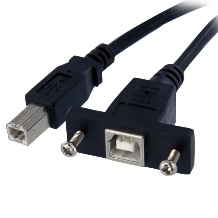 Cable USB de Montaje en Panel USB B a USB B de 30cm - Hembra a Ma..