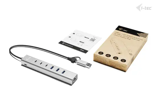 USB-C/USB-A Metal HUB 6 port (3x USB-C, 3x USB-A), LAN, Power Delivery 85W - Imagen 4