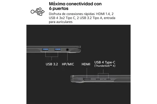 Gram 14Z90RU-G.AA55B ordenador portatil Intel® Core i5 i5-1334U Portátil 35,6 cm (14") WUXGA 16 GB LPDDR5-SDRAM 512 GB SSD Wi-Fi 6 (802.11ax) Windows 11 Home Copilot+ PC Negro - Imagen 7
