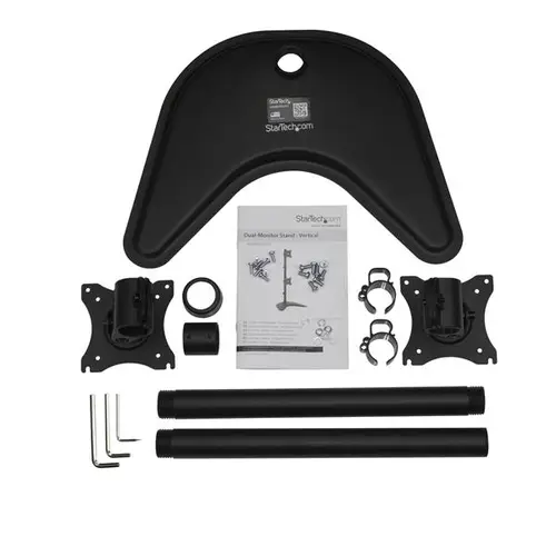 Soporte Vertical de Acero de Servicio Pesado para dos Monitores - Base Ajustable VESA para Pantallas de hasta 27 Pulgadas - Imagen 6