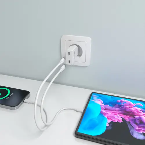 Cargador Ultra Delgado GaN 30W, 2xUSB-C PD3.0, Blanco - Imagen 6