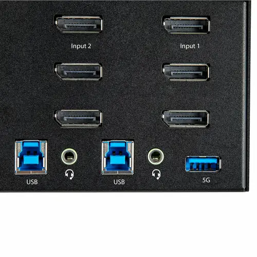 Switch Conmutador KVM de 2 Puertos DisplayPort 4K para 3 Monitores - Vídeo de 4K y 60Hz Ultra HD - HDR - Hub Ladrón USB 3.0 de 2 Puertos y 4 Puertos USB 2.0 HID - Audio - HotKey - TAA - Imagen 8