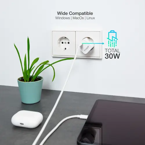 Cargador de Pared GAN USB-C/PD 30W, Blanco - Imagen 5
