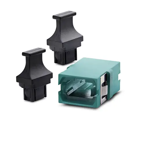 Acoplador de Fibra Óptica MPO/MTP OM3/OM4 Multimodo - para Cableado Recto - Key Up Key Down - Acoplador de Fibra MPO/MTP-PC para Panel de Parcheo - Aqua - Imagen 6