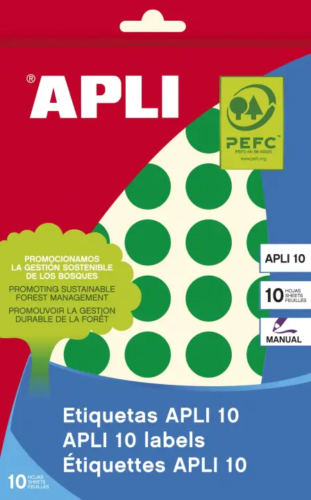 02745 etiqueta autoadhesiva Alrededor Permanente Verde 320 pieza(s)