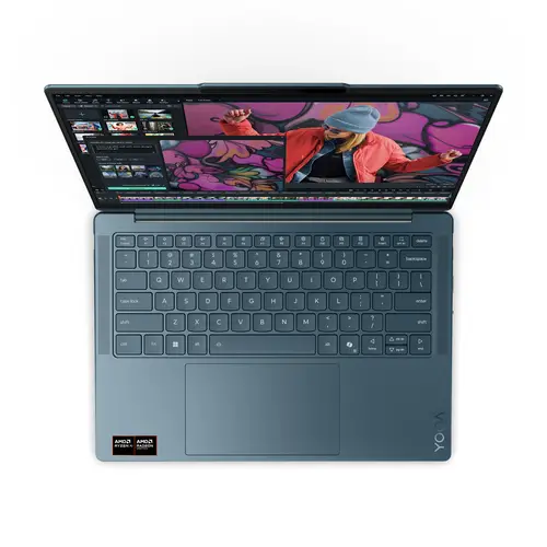 Yoga Slim 7 14AKP10 Copilot+ PC AMD Ryzen AI 7 350 Portátil 35,6 cm (14") WUXGA 32 GB LPDDR5-SDRAM 1 TB SSD Wi-Fi 7 (802.11be) Windows 11 Home Español Verde azulado - Imagen 2