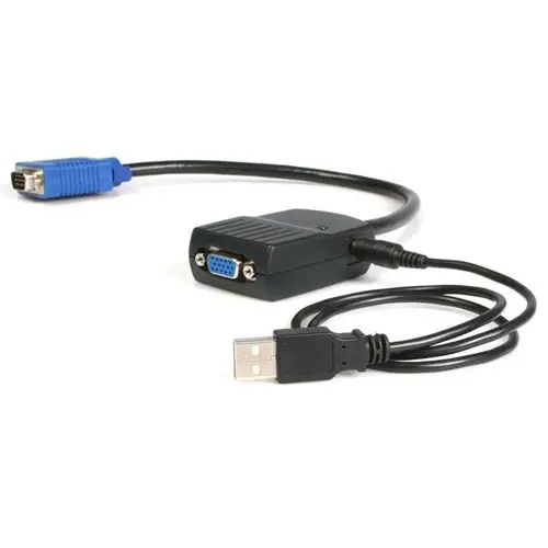 Duplicador Divisor de Vídeo VGA 2 puertos Compacto Alimentado por USB - Cable Splitter - Imagen 2