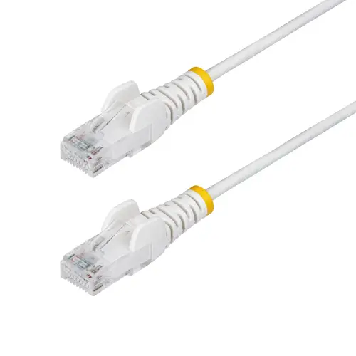 Cable de Red Ethernet CAT6 Delgado sin Enganches Blanco de 10m - Cable RJ45 Snagless Slim de 28AWG - Alambre de Cobre Puro - PoE 100W - con Alivios de Tensión - LSZH - Probado con Fluke - Imagen 1