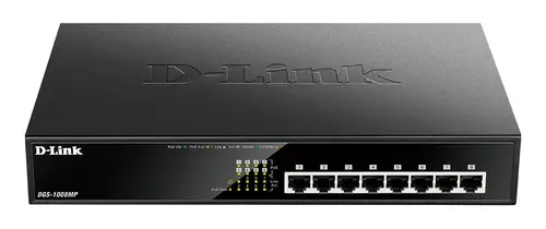 DGS-1008MP switch No administrado Gigabit Ethernet (10/100/1000) Energía sobre Ethernet (PoE) 1U Negro - Imagen 1