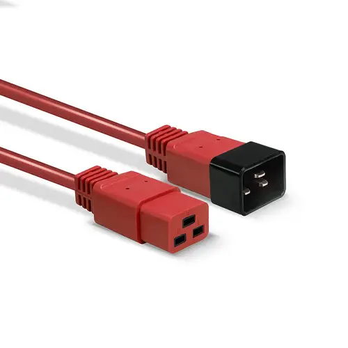 30123 cable de transmisión Rojo 1 m C19 acoplador C20 acoplador - Imagen 3
