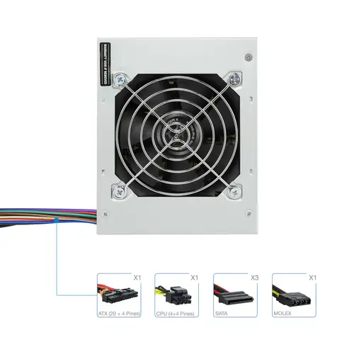 Fonte Ecopower II unidad de fuente de alimentación 500 W 20+4 pin ATX SFX Plata - Imagen 8