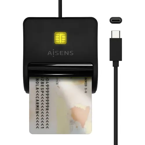 Lector De Tarjeta Inteligente DNI, USB-C, Negro - Imagen 5