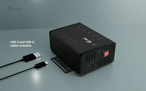 USB-C/USB-A Metal Charging + data HUB, 15W per port, 10x USB-C - Imagen 2