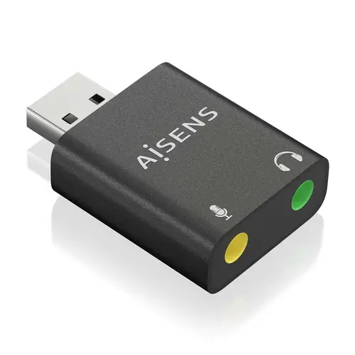 Conversor USB-A a Audio 48KHz, USB-A/M-2xJack 3.5/H, Negro - Imagen 2