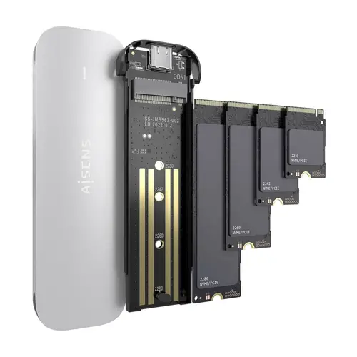Caja Externa M.2 (NGFF) ASM2-025SL NVMe a USB3.2 Gen2, Plata - Imagen 3