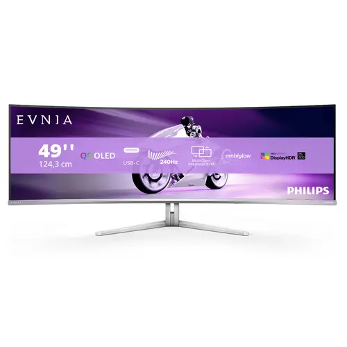 Evnia 8000 49M2C8900/00 pantalla para PC 124,2 cm (48.9") 5120 x 1440 Pixeles Dual QHD QD-OLED Blanco - Imagen 1
