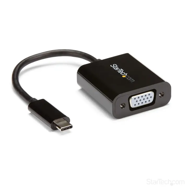 Adaptador USB C a VGA - Negro - 1080p - Convertidor de Vídeo par..