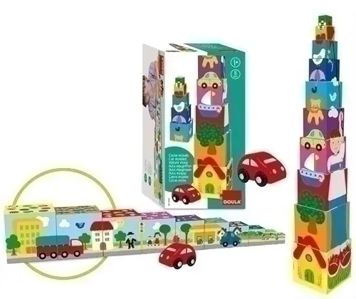 JUEGO EDUC. GOULA CUBOS APILABLES COCHE