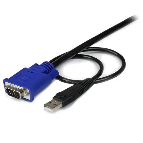 Cable KVM de 3m Ultra Delgado Todo en Uno VGA USB HD15 - 10ft Pies 2 en 1 - Imagen 2