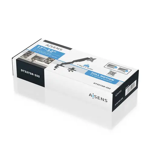 Soporte de Mesa Eco Contrapeso Giratorio e Inclinable para Monitor/TV 9KG (3 Pivotes, 1 Brazo) de 17"-32", Negro - Imagen 6