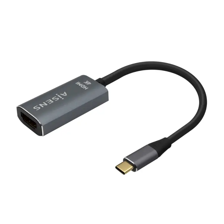 Conversor Aluminio USB-C a HDMI 4K@60Hz, USB-C/M-HDMI/H, Gris, 15cm