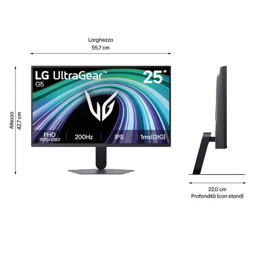 25G523B-B pantalla para PC 62 cm (24.4") 1920 x 1080 Pixeles Full HD LCD Negro - Imagen 7