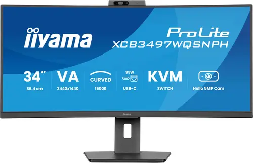 ProLite XCB3497WQSNPH-B1 pantalla para PC 86,4 cm (34") 3440 x 1440 Pixeles UltraWide Quad HD LED Negro - Imagen 1