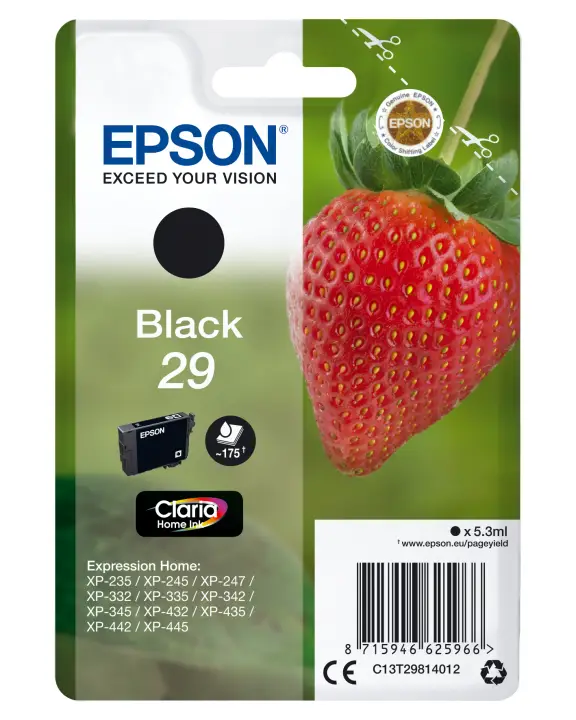 Strawberry Singlepack Black 29 Claria Home Ink
