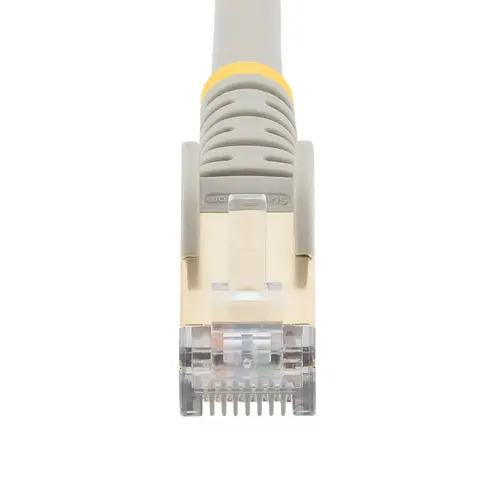Cable 10m Ethernet CAT6a - Cable de Red de 10 Gigabits Blindado Snagless RJ45 PoE de 100W - Latiguillo STP de 10GbE con Alivio de Tensión - Fluke - UL - TIA - Gris - Imagen 3