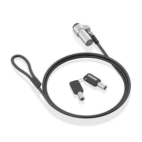 Cable de Seguridad tipo NANO con cerradura de llave para ordenador, monitor, portátil 1.5m - Imagen 1