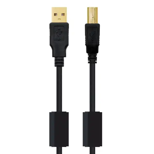 10.01.1202 cable USB USB 2.0 2 m USB A USB B Negro - Imagen 2