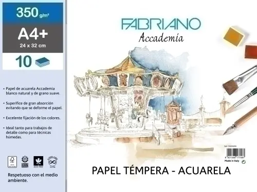BLOC DIBUJO FABRIANO ACUARELA A4+ 10h - Pack de 10 unidades