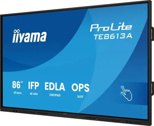 TE8613A-B2AG pantalla de señalización Panel plano interactivo 2,17 m (85.6") Wifi 500 cd / m² 4K Ultra HD Negro Pantalla táctil Procesador incorporado Android 24/7 - Imagen 6