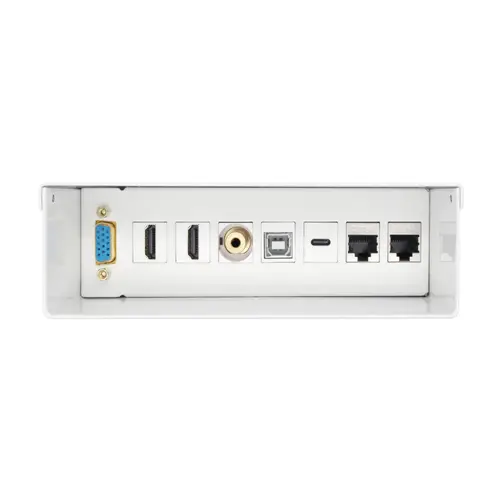 Caja de Conexiones VGA+JACK3.5+2xHDMI+1xUSB-C+1xUSB-B+2xRJ45 Cat.6A STP, Blanco - Imagen 2