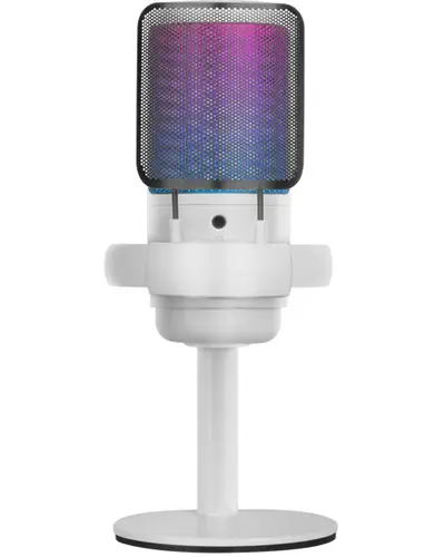 MMIC-SE, Micrófono de Estudio Profesional ARGB, Ultra Alta Definición ADC 196kHz 24-bit, Soporte Antivibración + Filtro Pop de Malla Metálica, Control de Volumen y Mute, Blanco - Imagen 1