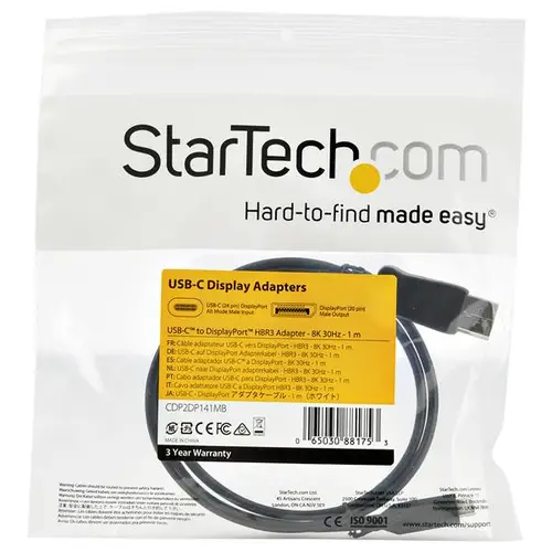 Cable de 1m USB-C a DisplayPort 1.4 - Convertidor Adaptador de Vídeo USB Tipo C 8K/5K/4K - HBR3/HDR/DSC - Cable Conversor para Monitor DP de 8K 60Hz - USB-C/Thunderbolt 3 - Imagen 5