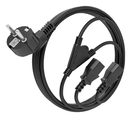 Cable Alimentacion CPU, CEE7/M-2xC13/H, Negro, 3.0m - Imagen 2