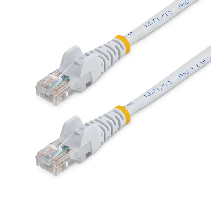 Cable de 2m Blanco de Red Fast Ethernet Cat5e RJ45 sin Enganche - Cable Patch Snagless