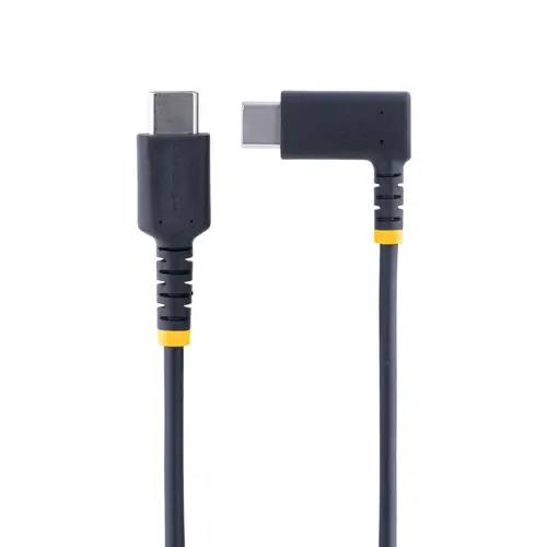 Cable 1m USB C Acodado - en Ángulo Recto - PD 60W - 3A - Cable USB-C de Carga Rápida - de Alta Resistencia - USB 2.0 Tipo C - Fibra de Aramida - 3A - de Carga - Imagen 3