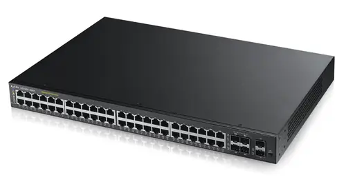 GS1920-48HP Gestionado L2 Gigabit Ethernet (10/100/1000) Energía sobre Ethernet (PoE) 1U Negro - Imagen 1