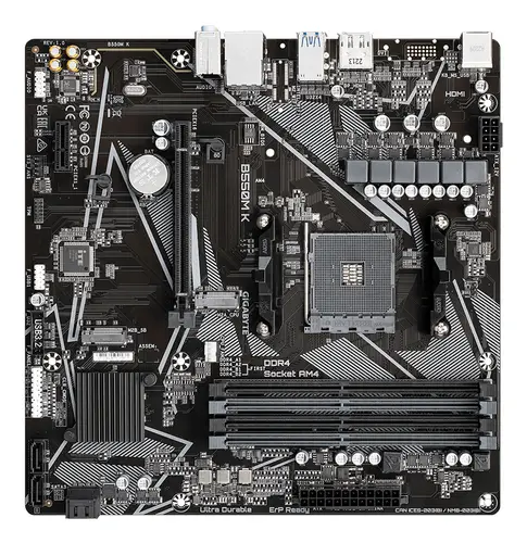 B550M K Placa base - Procesadores AMD Ryzen 5000, hasta 4733 MHz DDR4, 1xPCIe 4.0 + 1xPCIe 3.0 M.2, LAN 1GbE, USB 3.2 Gen 1 - Imagen 4