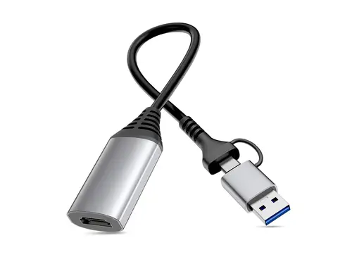 133498 Adaptador gráfico USB 1920 x 1080 Pixeles Gris - Imagen 1