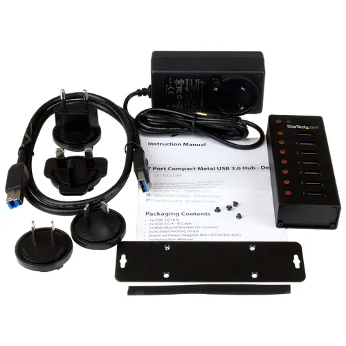 Concentrador USB 3.0 de 7 Puertos con Caja de Metal - 5Gbps - Hub de Sobremesa o Montaje en Pared - Imagen 5