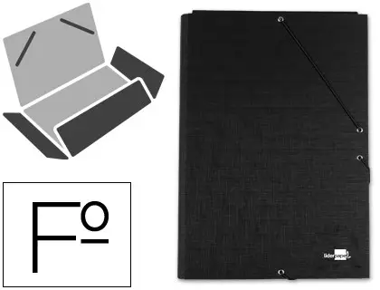 CARPETA CARTON SIMIL PRESPAN 500 GR./M2. FOLIO GOMA SOLAPA NEGRO ..