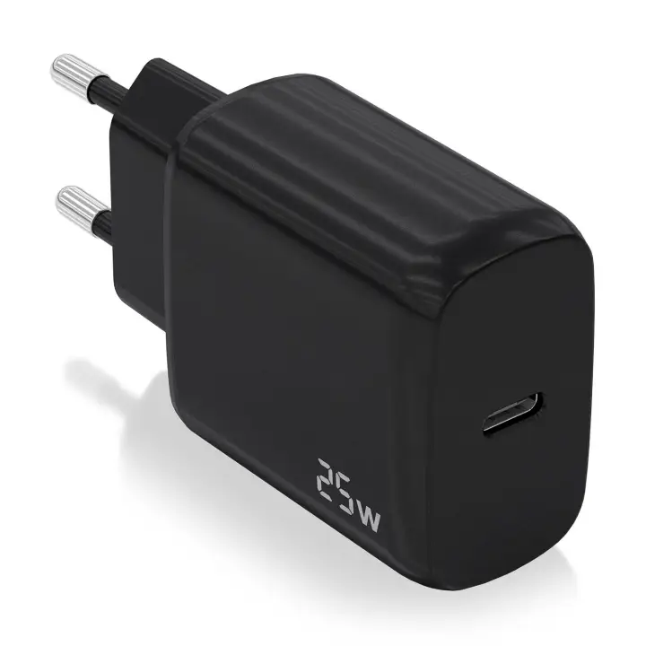 Cargador USB-C PD3.0 1 Puerto 1xUSB-C 25W, Negro