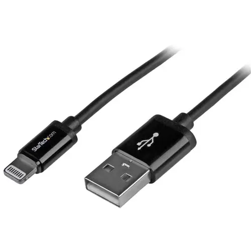 Cable Lightning a USB de 1m - Cable Cargador para iPhone / iPad / iPod - Cable de Carga Rápida - Certificación MFi de Apple - Negro - Imagen 4